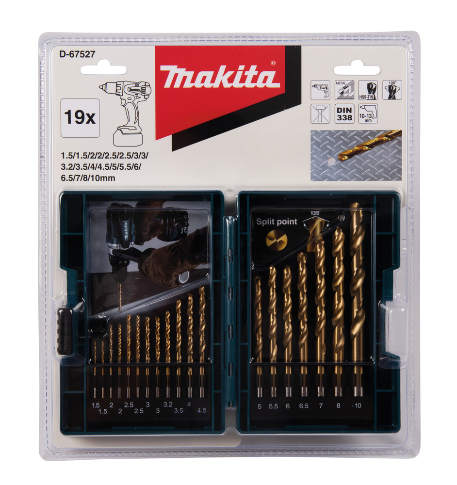 Juego Brocas HSS/TITANIO 19PCS MAKITA D-67527