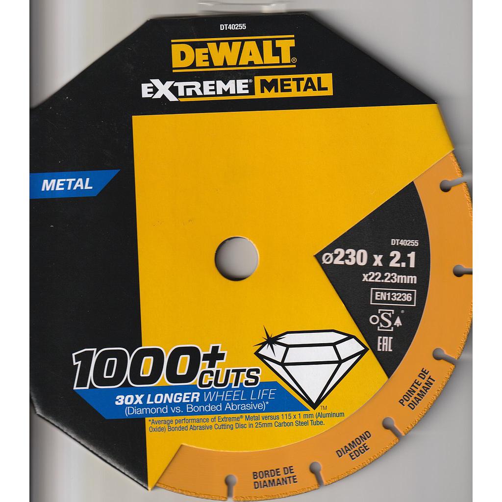 Disco Diamantado EXTREM METAL DEWALT 230X2,1MM DT40255